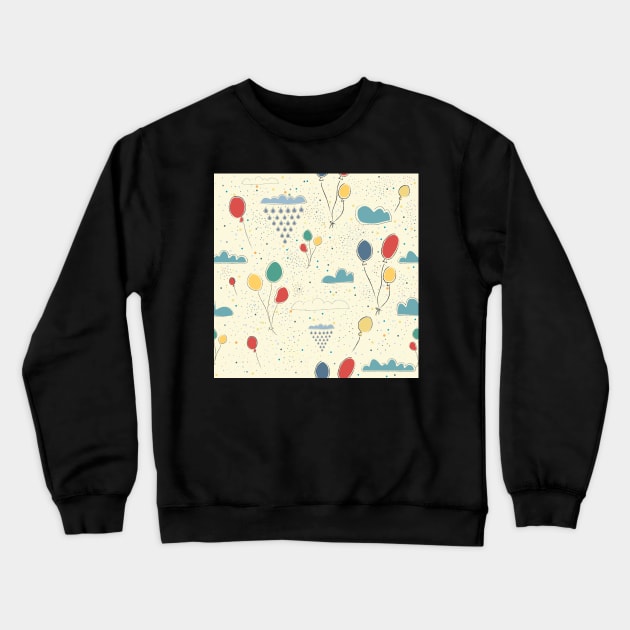 Air Balloons Crewneck Sweatshirt by Kristina Stellar Scandinavian Land